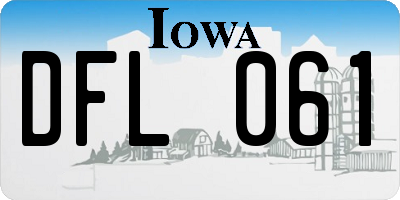 IA license plate DFL061