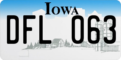 IA license plate DFL063