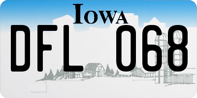 IA license plate DFL068
