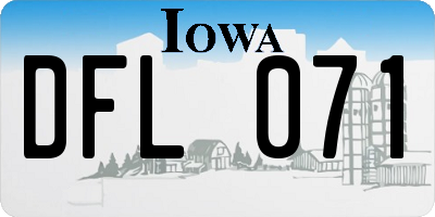 IA license plate DFL071