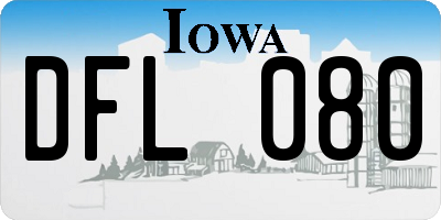 IA license plate DFL080