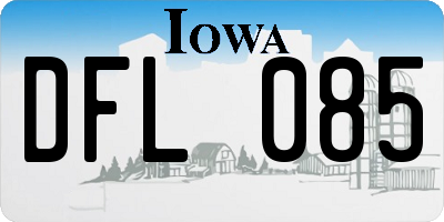 IA license plate DFL085