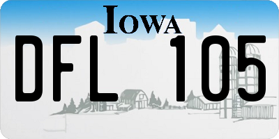 IA license plate DFL105
