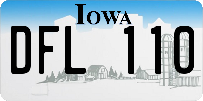 IA license plate DFL110