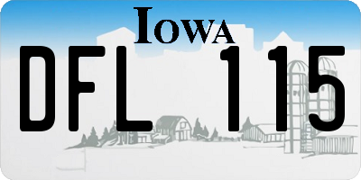 IA license plate DFL115