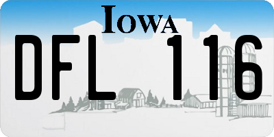 IA license plate DFL116