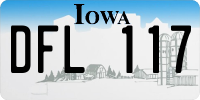 IA license plate DFL117