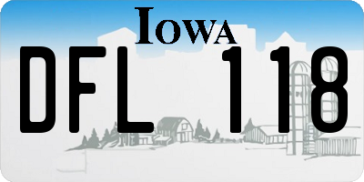 IA license plate DFL118