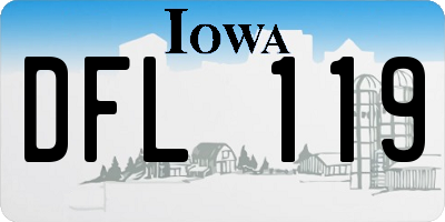 IA license plate DFL119