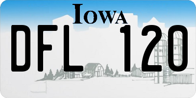 IA license plate DFL120