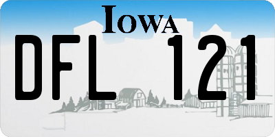 IA license plate DFL121