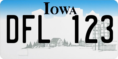IA license plate DFL123