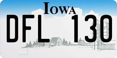 IA license plate DFL130