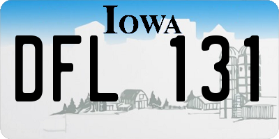 IA license plate DFL131