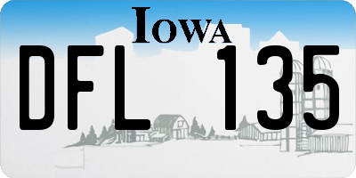 IA license plate DFL135