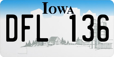 IA license plate DFL136