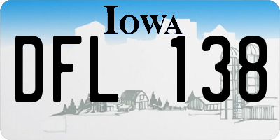 IA license plate DFL138