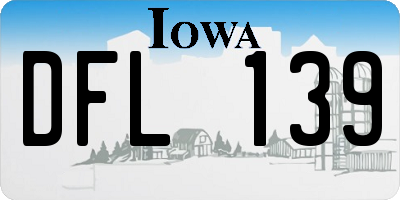 IA license plate DFL139