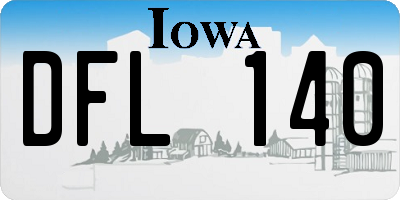 IA license plate DFL140