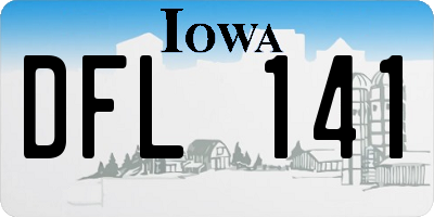 IA license plate DFL141