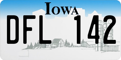 IA license plate DFL142