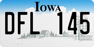 IA license plate DFL145