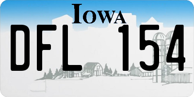 IA license plate DFL154