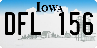 IA license plate DFL156