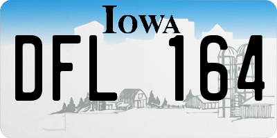 IA license plate DFL164
