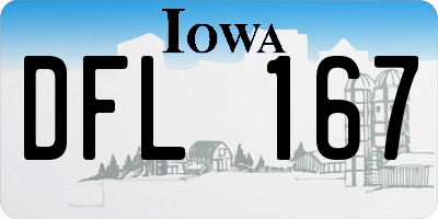 IA license plate DFL167