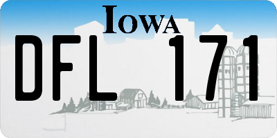 IA license plate DFL171