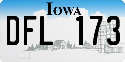 IA license plate DFL173