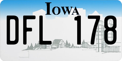 IA license plate DFL178