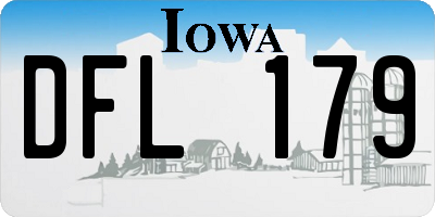 IA license plate DFL179