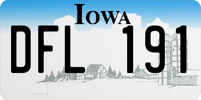 IA license plate DFL191