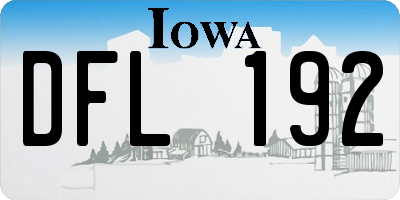 IA license plate DFL192