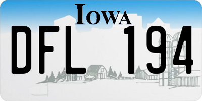 IA license plate DFL194