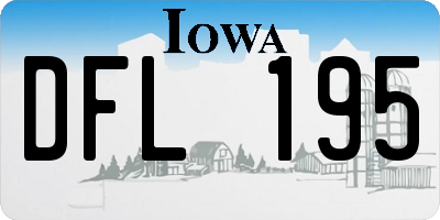 IA license plate DFL195