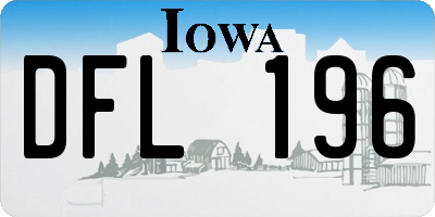 IA license plate DFL196