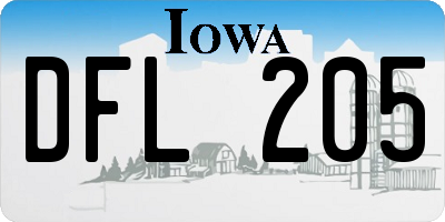 IA license plate DFL205