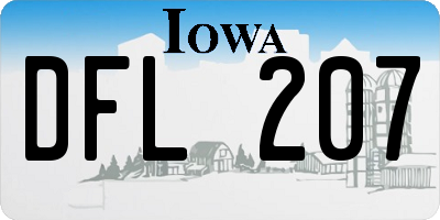 IA license plate DFL207