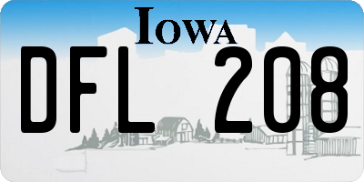 IA license plate DFL208