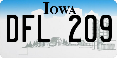 IA license plate DFL209