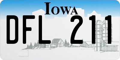 IA license plate DFL211