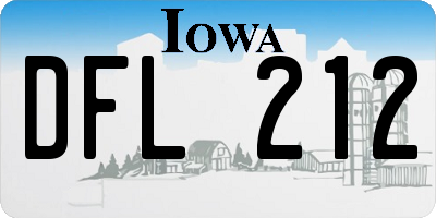 IA license plate DFL212