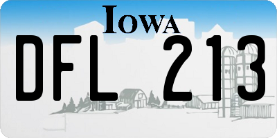 IA license plate DFL213