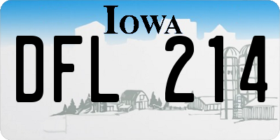 IA license plate DFL214