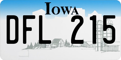 IA license plate DFL215