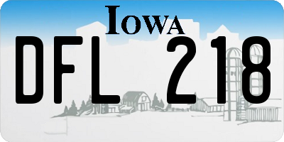 IA license plate DFL218