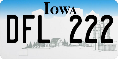 IA license plate DFL222